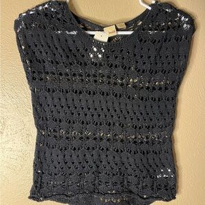 Mudd Black Crochet Women's Blouse